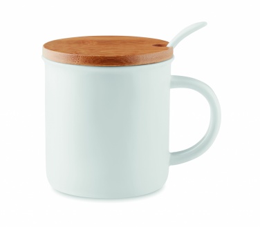 Logo trade promotional giveaway photo of: Porcelain mug with spoon