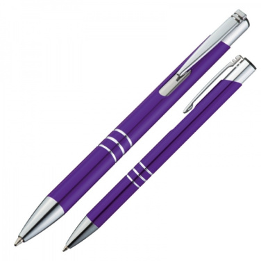 Logo trade business gifts image of: Metal ballpen ASCOT