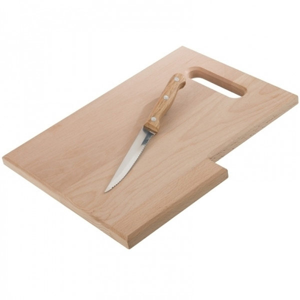 Logo trade promotional items picture of: Wooden board with knife LIZZANO