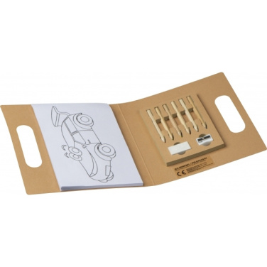 Logo trade business gifts image of: Kids coloring book with colored pencils FORIO