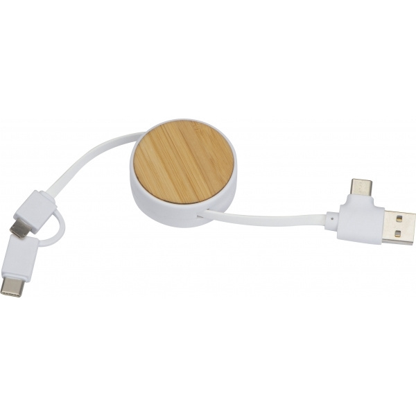 Logotrade business gift image of: Bamboo charging cable GRONINGEN