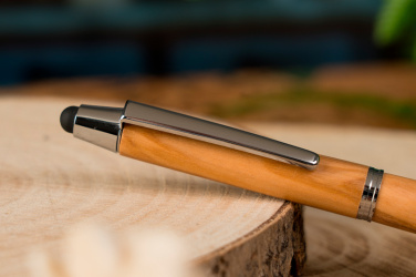 Logo trade corporate gifts image of: Wooden ballpen with touch function ERFURT