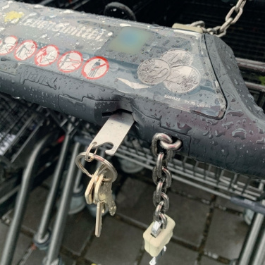 Logotrade advertising product image of: Keyring with shopping cart chip STICKIT