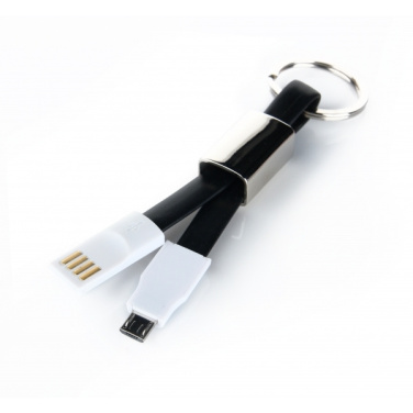 Logo trade corporate gifts image of: Data transfer cable and keyring