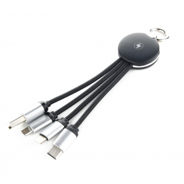 Logo trade advertising product photo of: 3in1 cable with enlighted logo for engraving, RXD-368