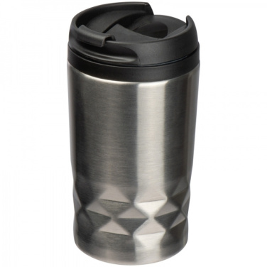 Logo trade promotional product photo of: Stainless steel mug with lid ROMA 250 ml