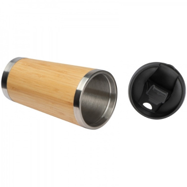 Logotrade promotional items photo of: Stainless steel mug BAMBOOGARDEN 400 ml