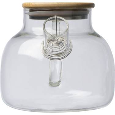 Logotrade advertising product image of: Glass jug with bamboo lid FRANKFURT 1000ml