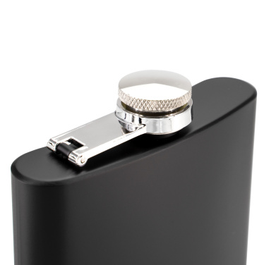 Logo trade promotional items image of: Hip flask OLYMPOS Schwarzwolf