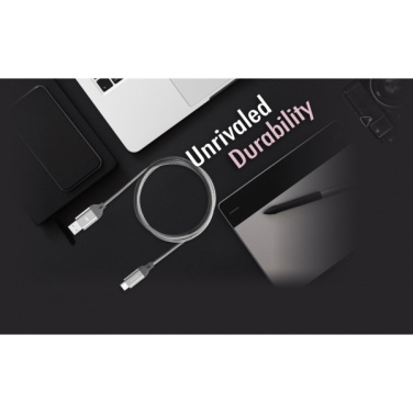 Logo trade business gift photo of: Nylon data transfer cable LK30 Type - C Quick Charge 3.0