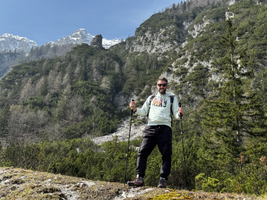 Logo trade promotional merchandise picture of: Trekking poles DENALI Schwarzwolf