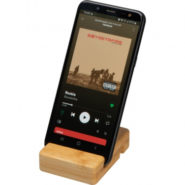 Logo trade advertising products picture of: Bamboo smartphone holder SAN SEBASTIAN
