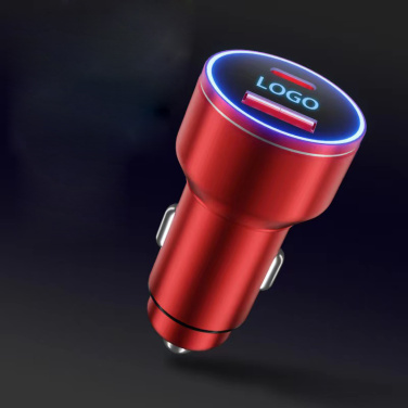 Logo trade promotional gifts picture of: Car charger with enlighted logo for engraving