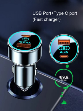 Logotrade advertising products photo of: Car charger with enlighted logo for engraving