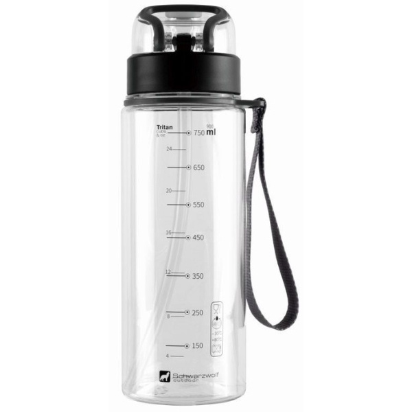 Logo trade promotional gifts picture of: Drinking bottle SEYHAN 900 ml Schwarzwolf
