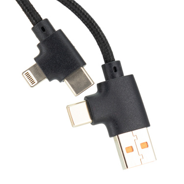 Logotrade promotional merchandise picture of: 4in1 long wooden cable with elighted logo for engraving