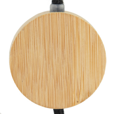 Logo trade promotional gift photo of: 4in1 long wooden cable with elighted logo for engraving