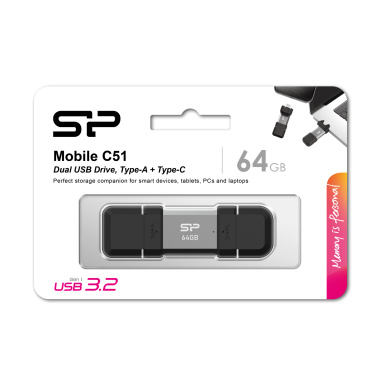 Logo trade promotional gifts picture of: Pendrive Silicon Power Mobile - C51 3.2, 64GB