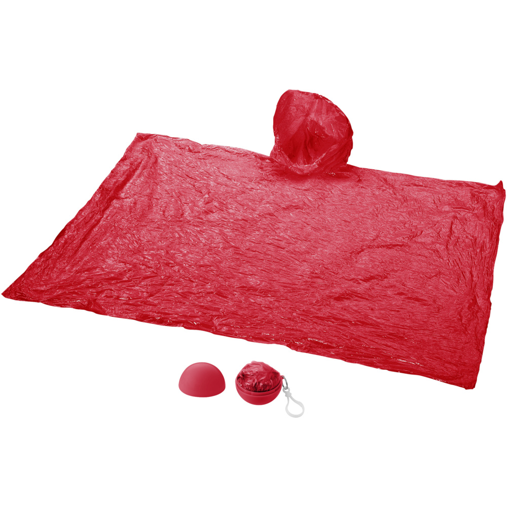 Logo trade promotional merchandise picture of: Xina rain poncho in storage ball with keychain