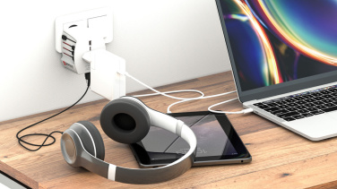 Logotrade corporate gift picture of: SKROSS World Travel Adapter MUV 2-pole with USB A and C