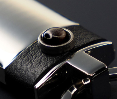 Logotrade advertising products photo of: Obsidian stone Keyring 1298095