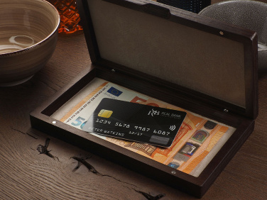 Logo trade corporate gifts image of: Wooden bill box 1816121