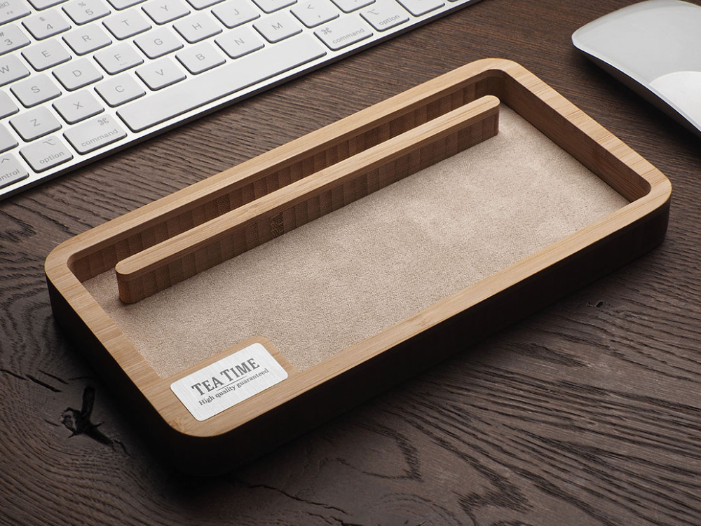 Logo trade promotional products image of: Wooden desk organiser 1818292