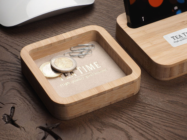 Logo trade promotional giveaways image of: Wooden desk organiser 1849292