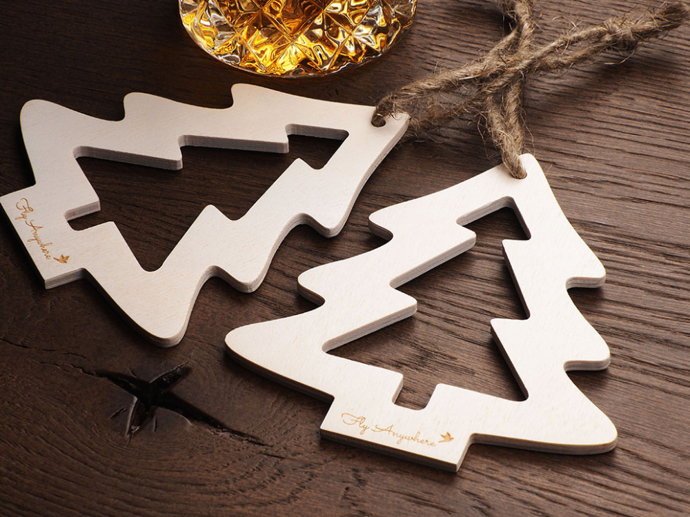 Logo trade corporate gifts image of: Wooden Christmas Decoration 1855121