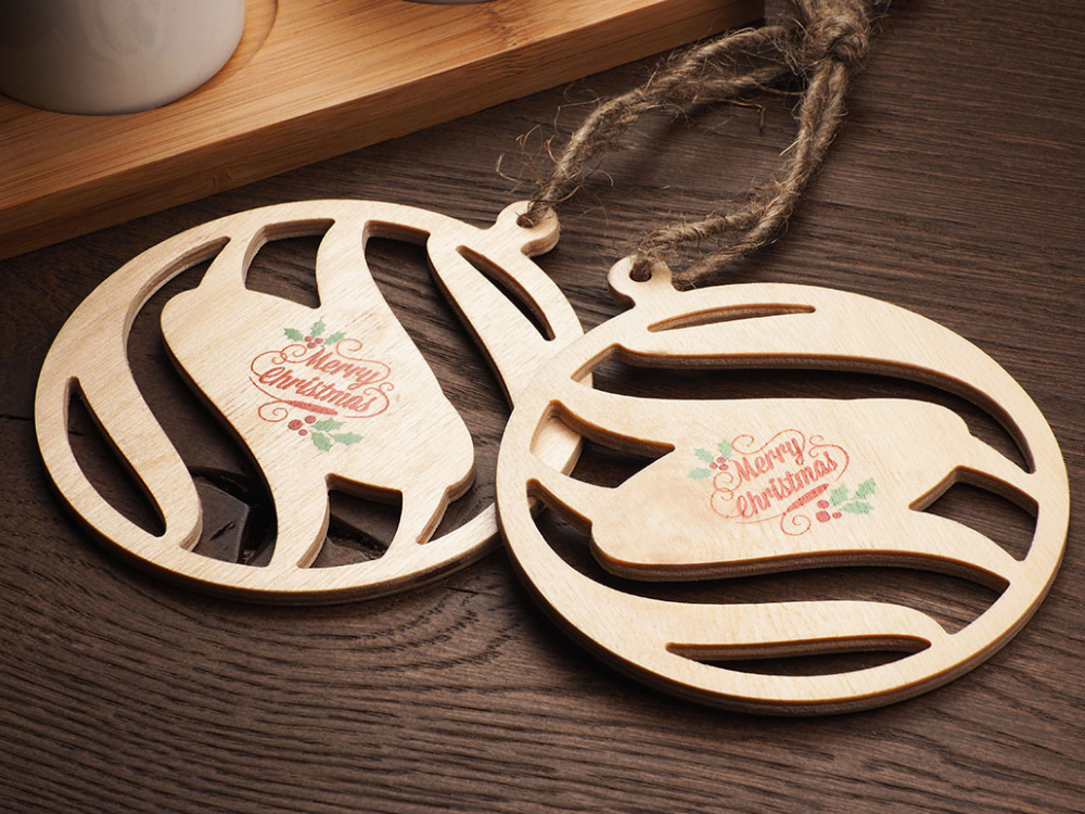 Logo trade promotional gifts picture of: Wooden Christmas Decoration 1856121