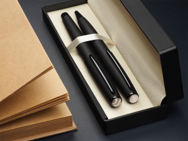 Logotrade corporate gift image of: Striped Flint Pen set 1284036