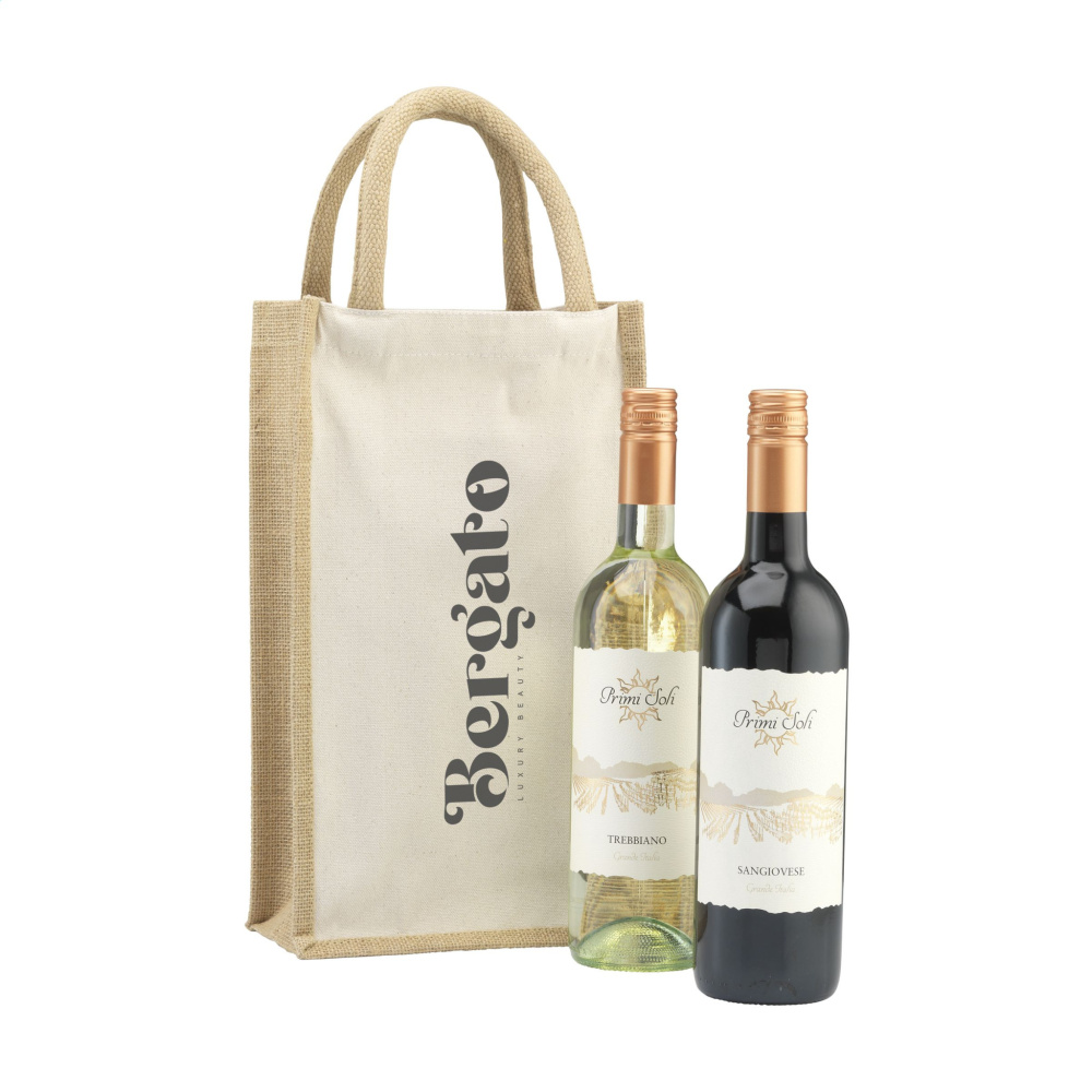 Logotrade promotional giveaways photo of: Jute Canvas Double Wine Bag