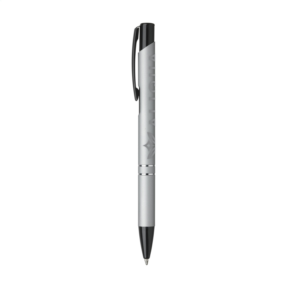 Logo trade promotional items image of: Ebony Rubberised pen