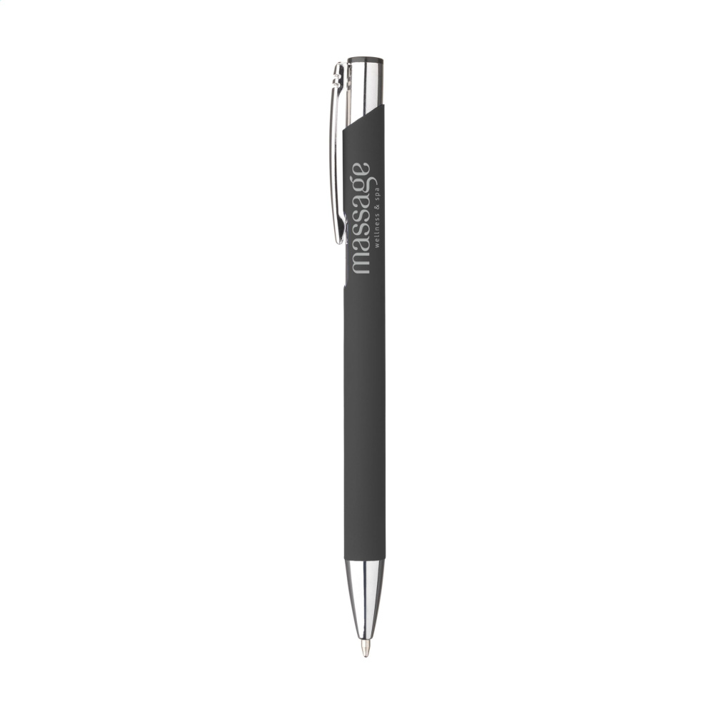 Logo trade promotional merchandise image of: Ebony Soft Touch pen