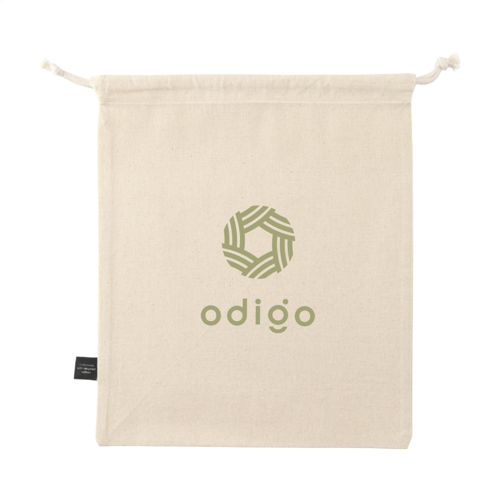 Logotrade promotional merchandise photo of: Gift Pouch Natural GRS Recycled Cotton (150 g/m²) M