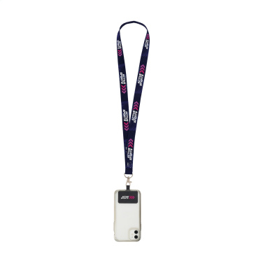 Logo trade corporate gifts image of: Lanyard Sublimation RPET 2 cm with Patch keycord