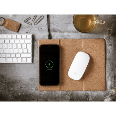 Logotrade promotional giveaway picture of: Cork Wireless Charging Mousepad