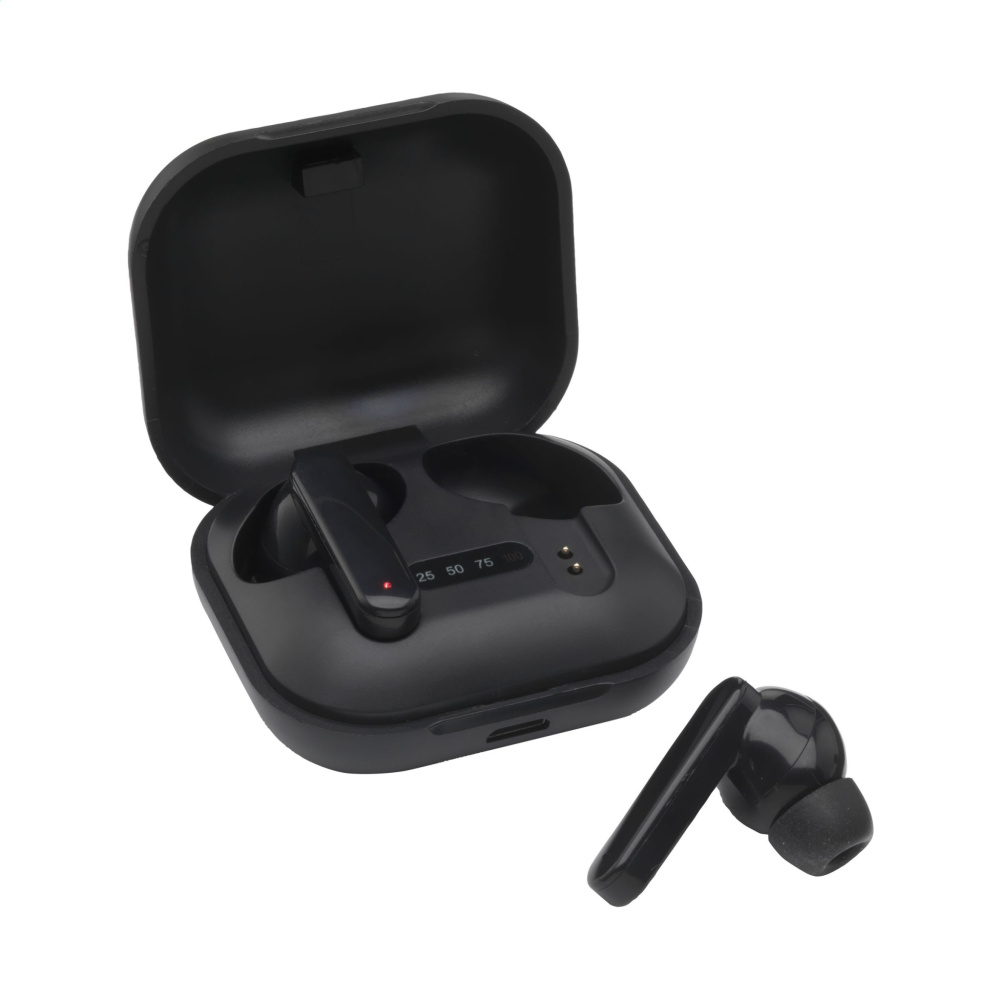 Logo trade promotional merchandise image of: Aron TWS Wireless Earbuds in Charging Case
