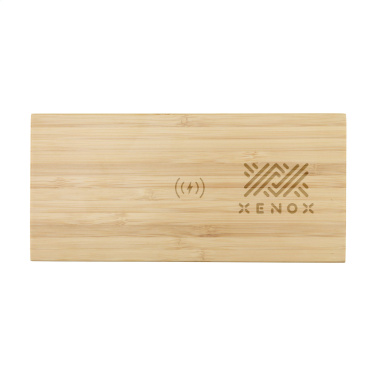 Logotrade promotional item picture of: Bamboo Alarm Clock with Wireless Charger