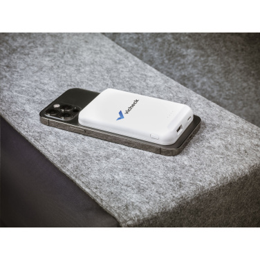 Logotrade promotional product image of: Force Magnetic RCS Recycled Wireless Powerbank 5000