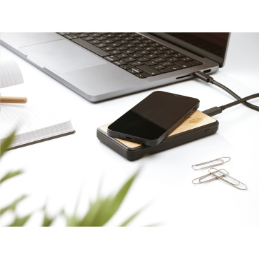 Logotrade promotional products photo of: Boru Bamboo RCS Recycled ABS Powerbank Wireless Charger