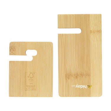 Logo trade promotional giveaways image of: Miyo Bamboo Phone Stand