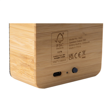 Logo trade corporate gifts image of: Sonido 5W Bamboo wireless speaker
