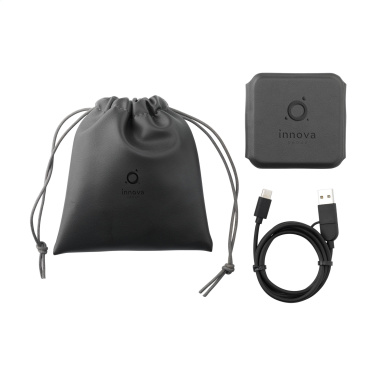 Logo trade business gifts image of: TriCharge RCS  Recycled PU Wireless Charger