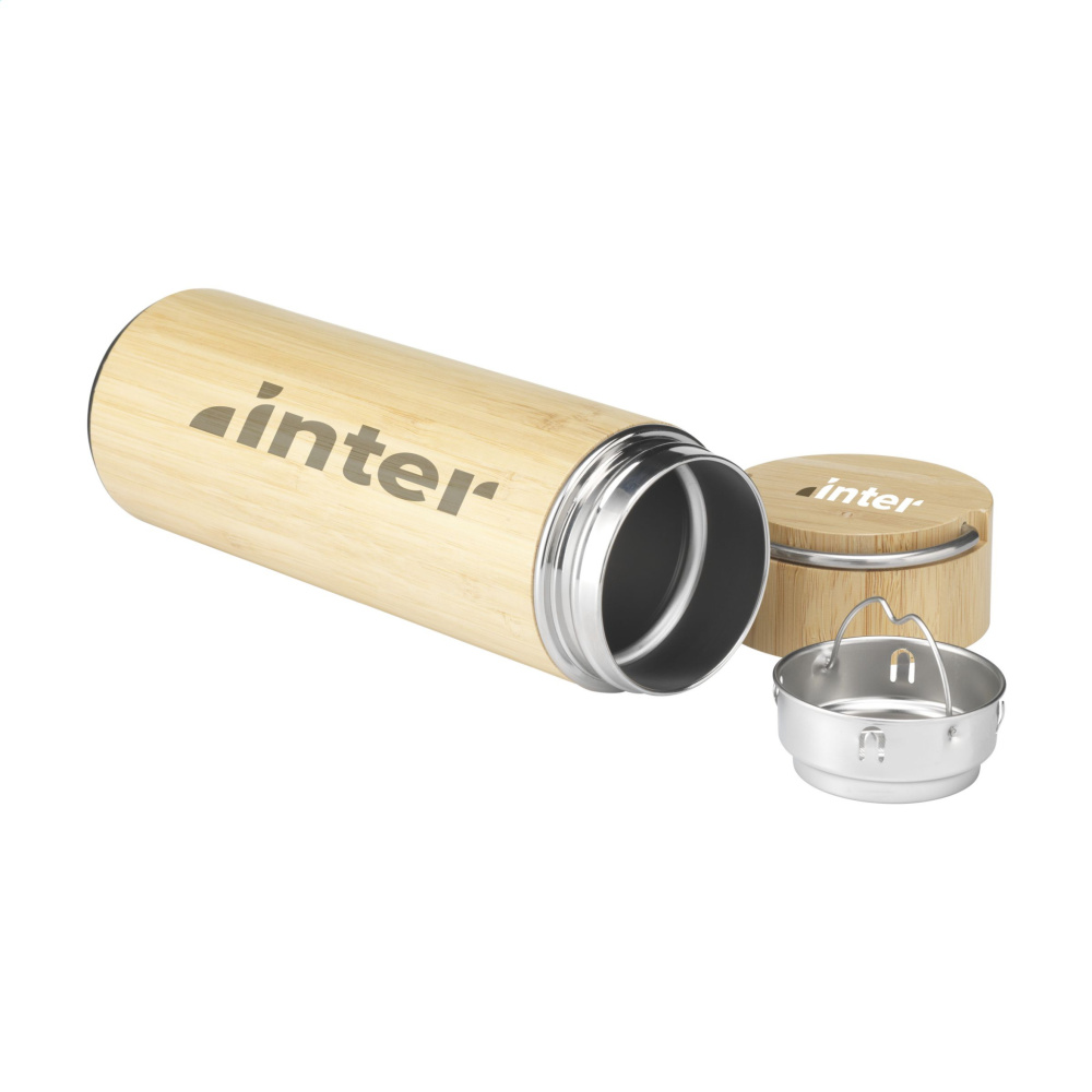 Logotrade advertising product picture of: Nikko 330 ml bamboo thermo bottle/thermo cup