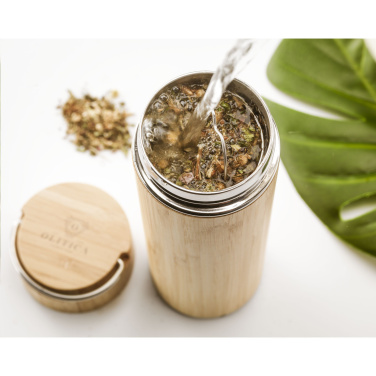 Logotrade advertising products photo of: Nikko 330 ml bamboo thermo bottle/thermo cup