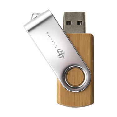 Logotrade promotional gifts photo of: USB Twist Bamboo from stock 8 GB