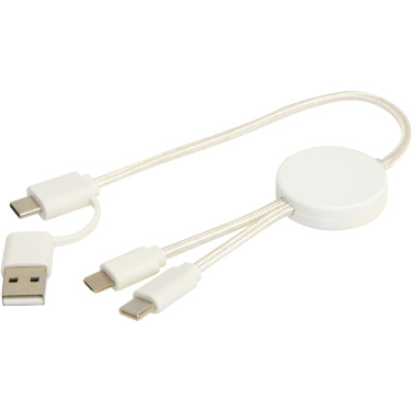 Logo trade promotional items image of: Citala 5-in-1 recycled plastic 30 cm data sync and 27W fast charge cable