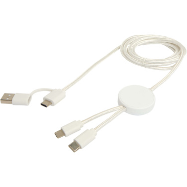 Logotrade advertising product image of: Citala 5-in-1 recycled plastic 150 cm data sync and 27W fast charge cable
