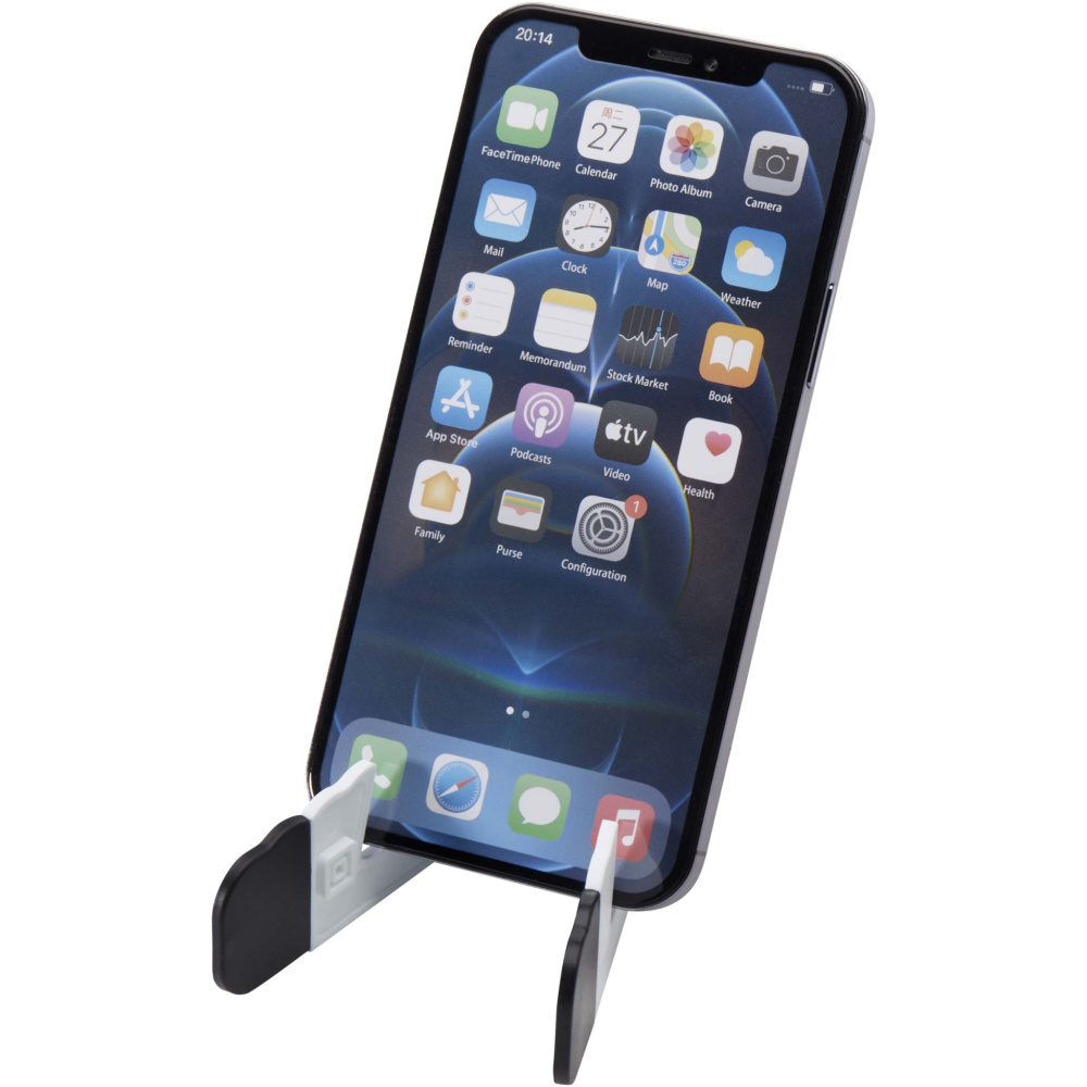 Logo trade corporate gifts image of: Buna recycled plastic foldable tablet and phone stand